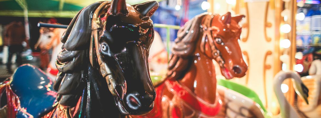 Carousel horses at the fair